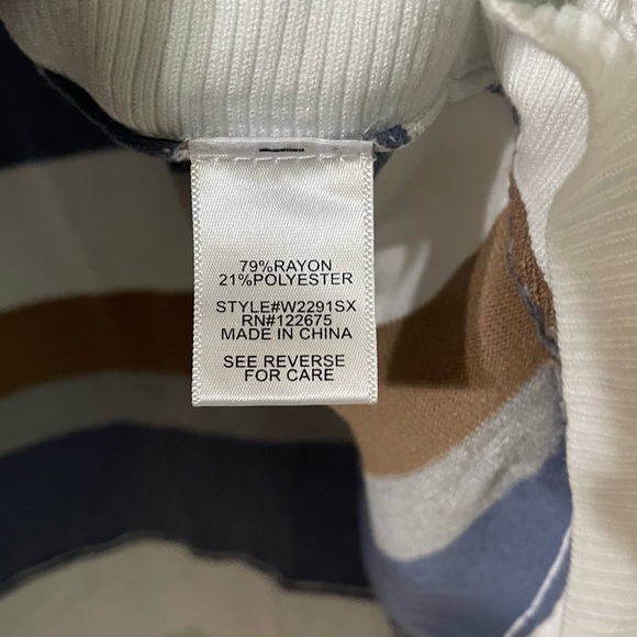 Lety & Me Striped Lightweight Sweater Size 2X Nautical Neutrals Rayon Blend - Picture 5 of 7